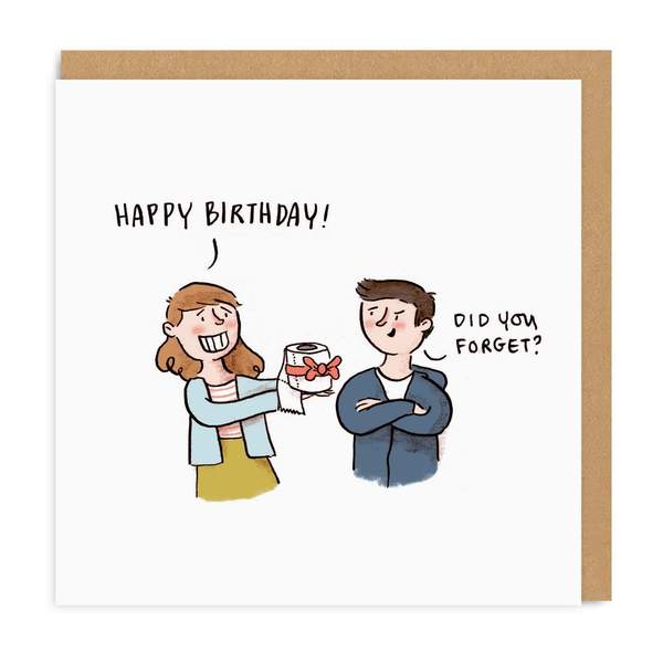 Toilet Roll Square Birthday Greeting Card