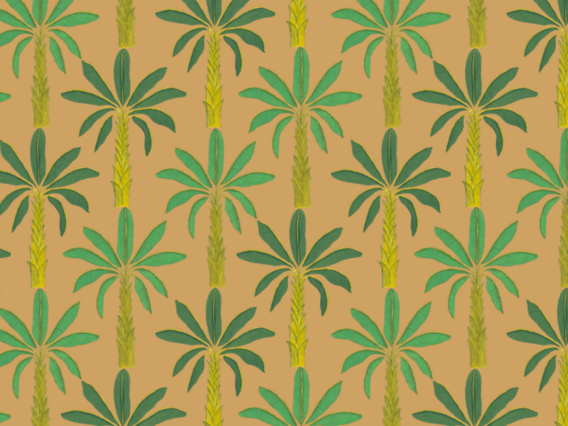 Tropical Wallpaper: Gamboge Yellow-T1902GYS