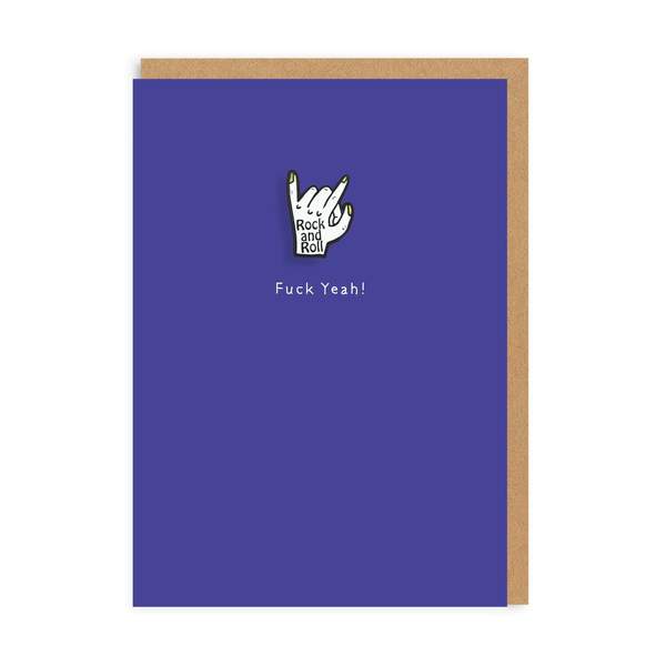 Rock and Roll Enamel Pin Greeting Card