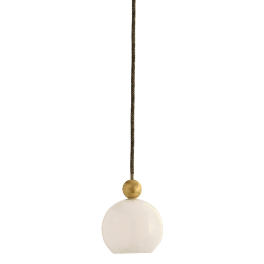 Porta Romana I Mini Orbit Pendant | Bright Brass with Milk Glass