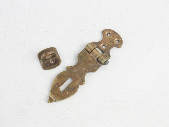 Medium Antique Style Brass Hasp And Staple Medium