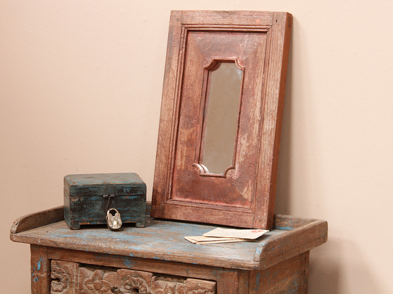 Rustic Teak Mirror Medium