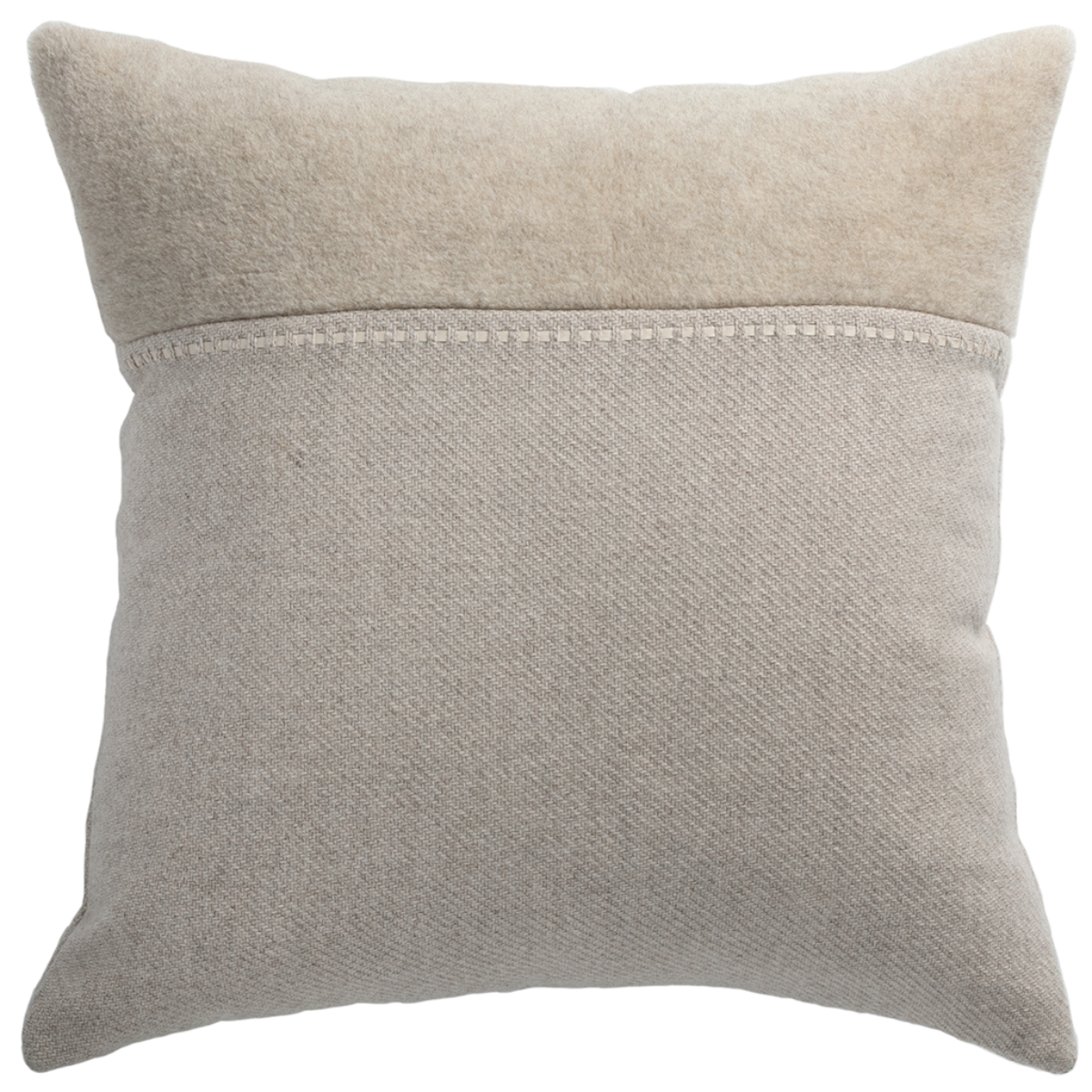 de Le Cuona | Cashmere Wool Twill Cushion With Alpaca Panel Taupe