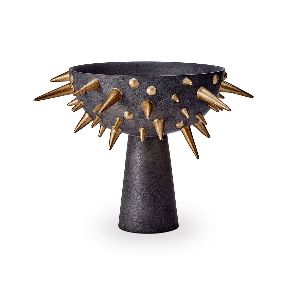 L'Objet I Celestial Bowl on Stand Small Black Gold