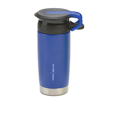 WOW - Double-Walled SS Bottle 400 ml - Blue/Black