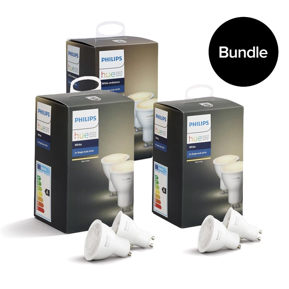 Philips Hue - 3xGU10 Dual Pack - Warm White - Bluetooth - Bundle
