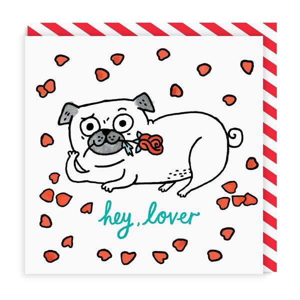 Hey Lover Square Greeting Card