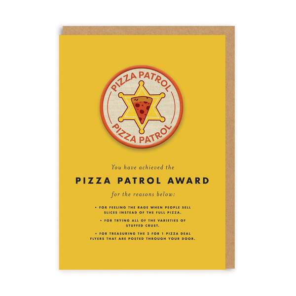 Pizza Patrol Woven Patch Greeting Card