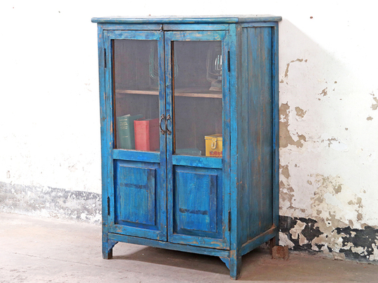 Large Rustic Cabinet Blue