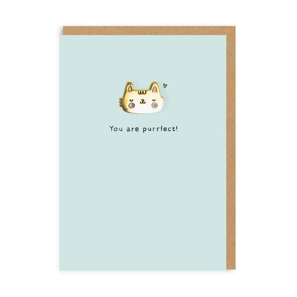 Cat Enamel Pin Greeting Card