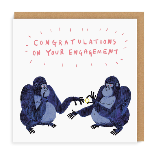 Engagement Gorillas Greeting Card