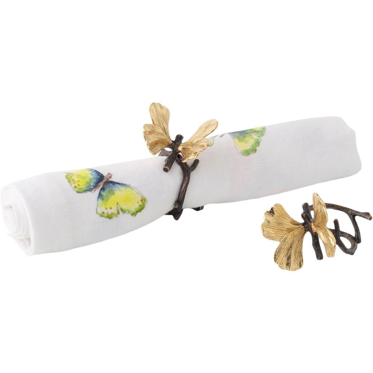 Michael Aram I Butterfly Ginkgo Set of 4 Napkin Rings