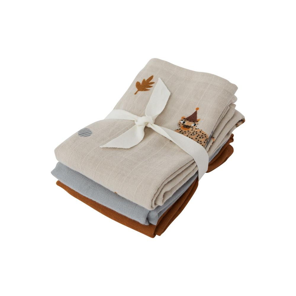 OYOY Mini - Organic Muslin Cloth Square, 3 pc - Leopard