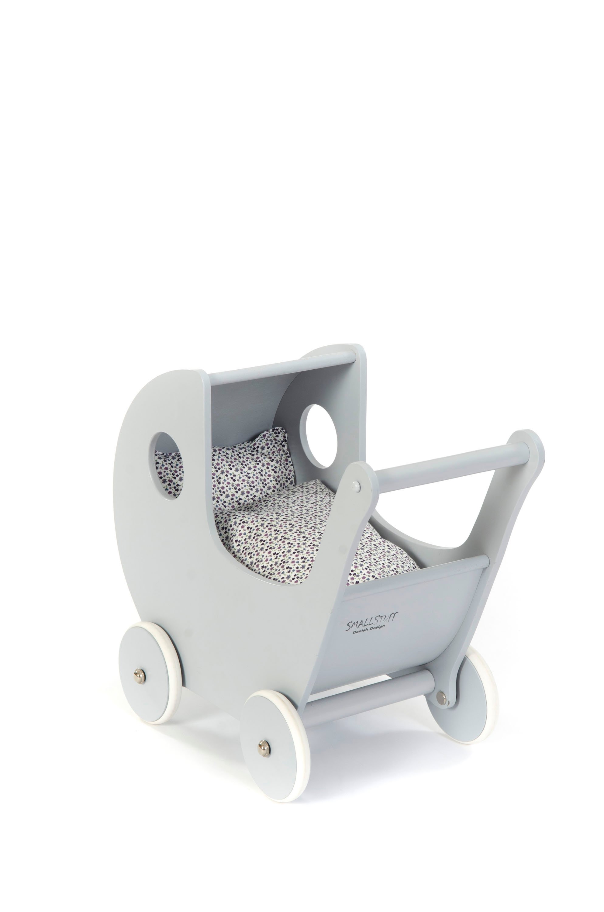 Smallstuff - Wooden Doll Stroller - Grey