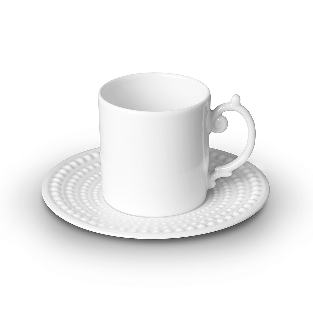 L'Objet I Perlée Espresso Cup + Saucer White