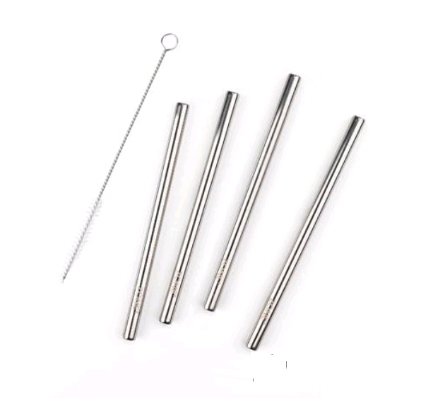 Zone - Rocks Straws 15 cm 4 Pcs. - Polished Steel (13706)