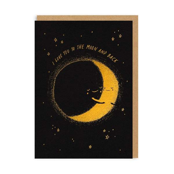 Moon And Back Greeting Card
