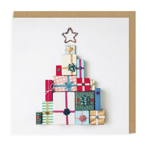 Christmas Presents Tree Square Christmas Card