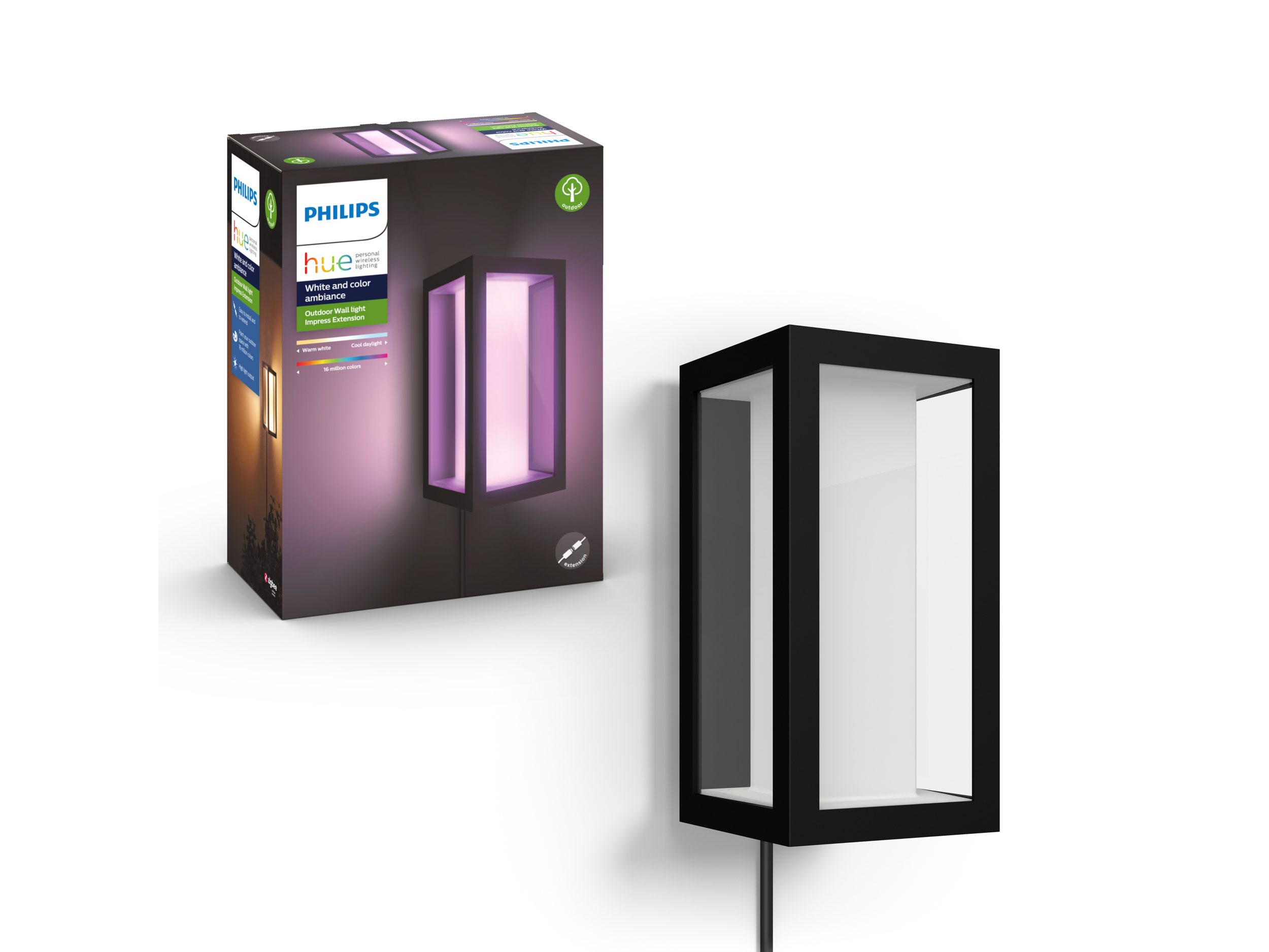 Philips Hue - Impress Wall Lantern - 220v - White & Color Ambiance