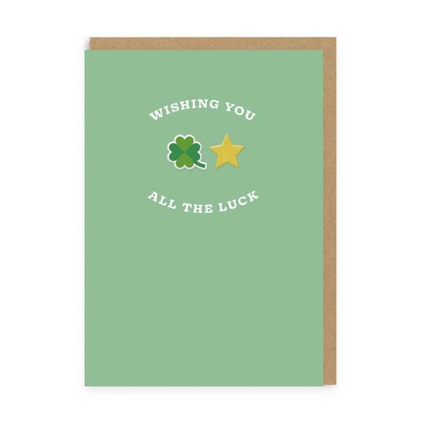 Clover & Star Good Luck Woven Patch Card