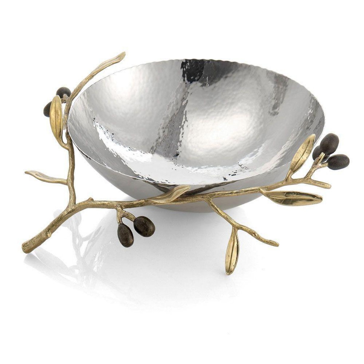 Michael Aram I Olive Branch Gold Steel Bowl