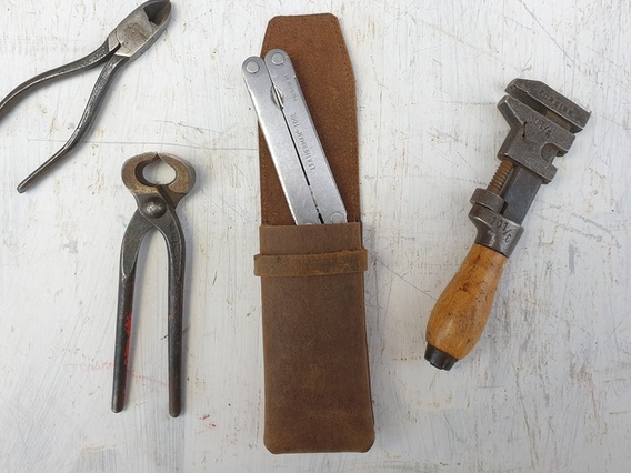 Leather Penknife Case With Belt Clip