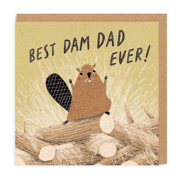 Best Dam Dad Square Greeting Card