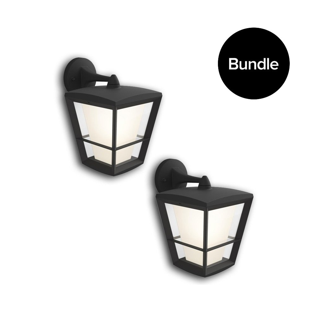 Philips Hue - 2xEconic Down Wall Lantern Outdoor - White & Color Ambiance - Bundle