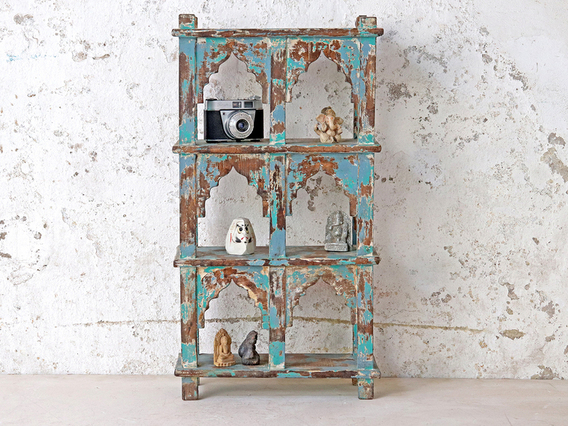 Shabby Chic Three-Tier Shelf Blue