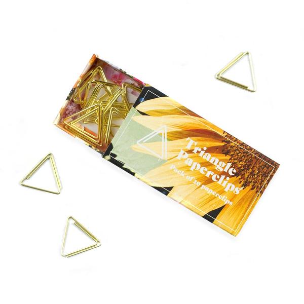 Gold Triangle Paper Clips