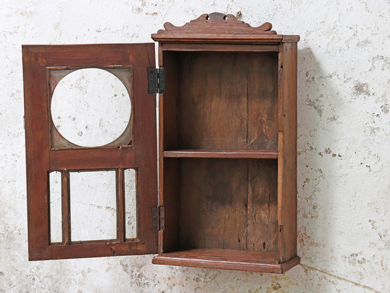 Re-Purposed Clock Cabinet Brown