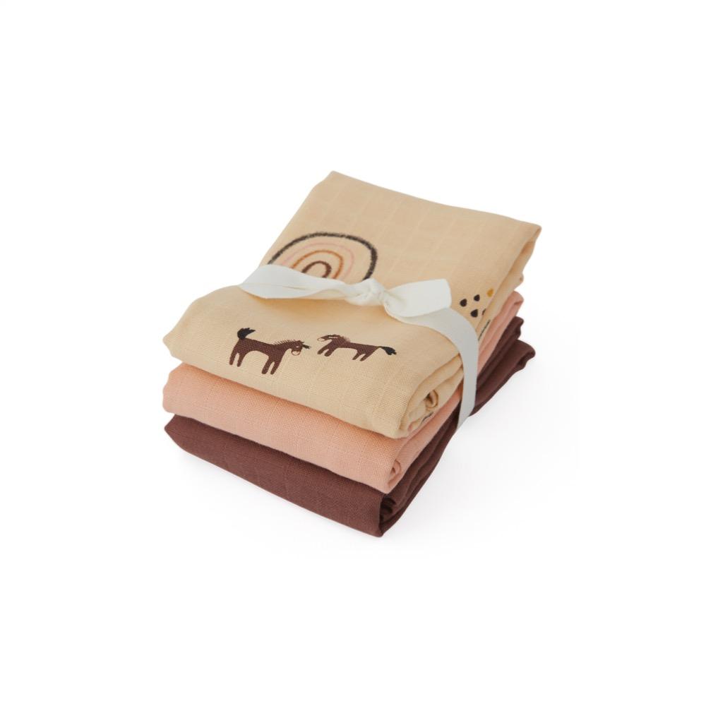 OYOY Mini - Organic Muslin Cloth Square, 3 pc - Rainbow