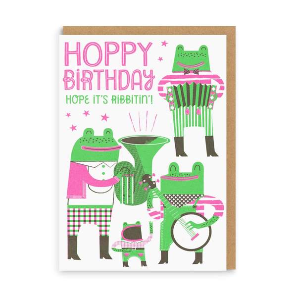 Hoppy Birthday Frogs Greeting Card