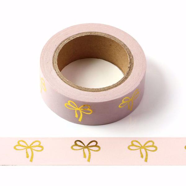 Pink Gold Bows Washi Tape