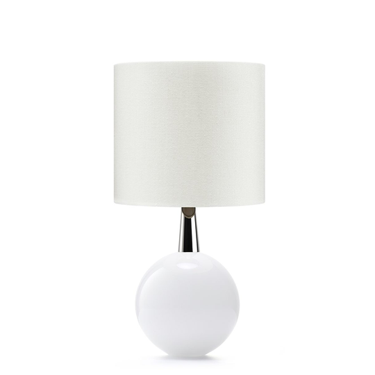 Porta Romana I Bishop Lamp Alabaster With Nickel Collar