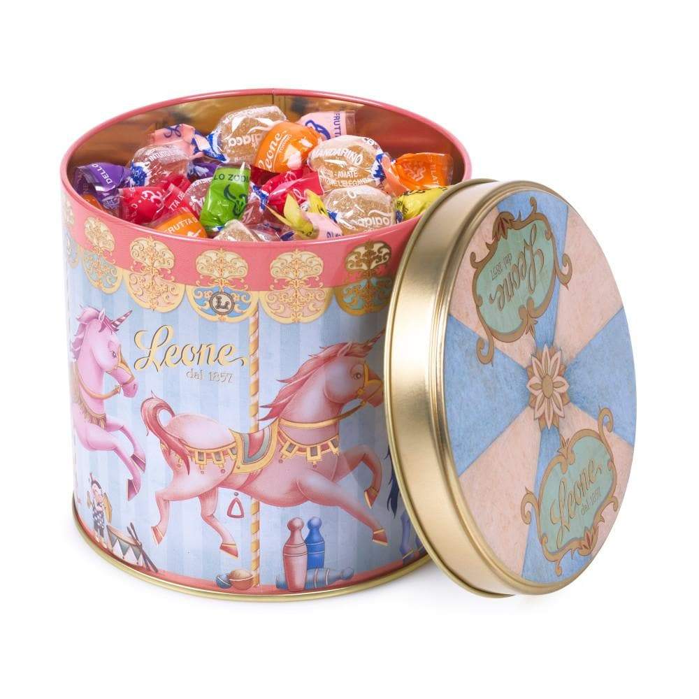 Jellies in Pastel Unicorn Carousel Tin 150g by Leone