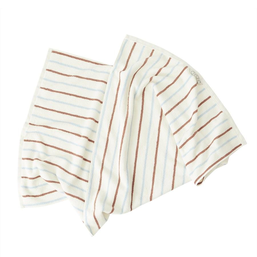 OYOY Living - Raita Organic Bath Towel - 100x150 cm - Caramel / Ice Blue
