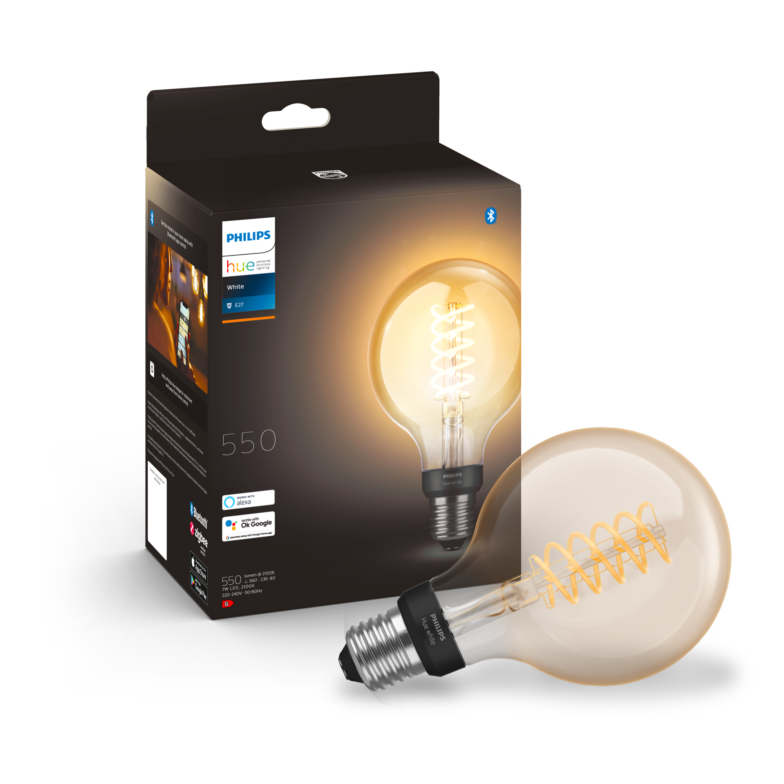 Philips Hue - E27 Filament G93 - White Ambiance