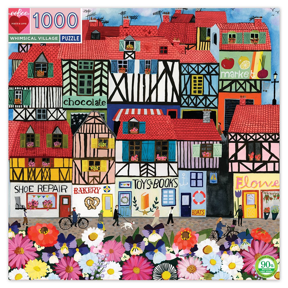 eeBoo - Puzzle - Whimsical Village , 1000 pc ( EPZTWSV)