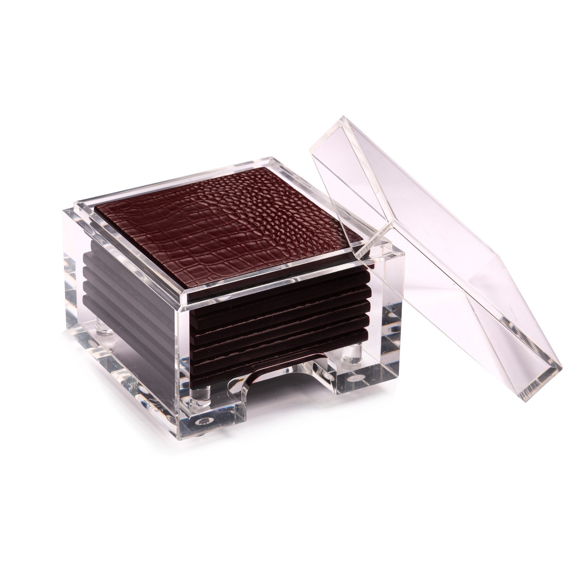 Posh Trading I Coasters I Coastbox Clear I Python Red