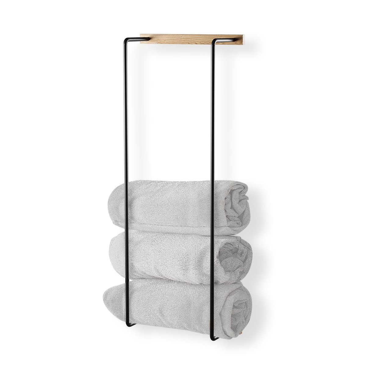 By Wirth - Towel Rack - Black/Olied Oak (TR 191)