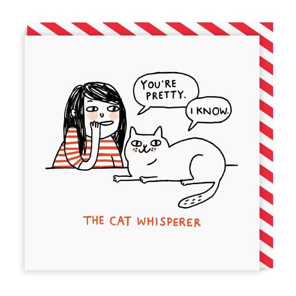 Cat Whisperer Square Greeting Card