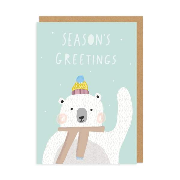 Seasons Greeting Polar Bear Christmas Card