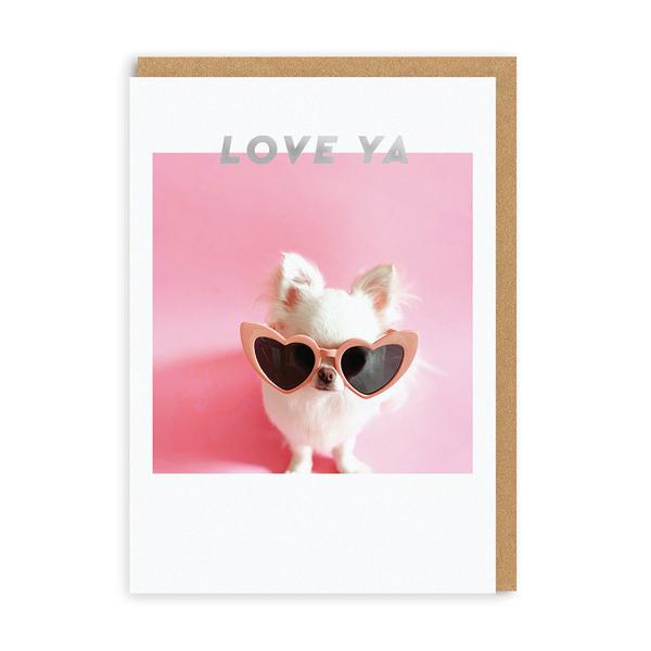 Sparkle Love Heart Sunglasses Greeting Card