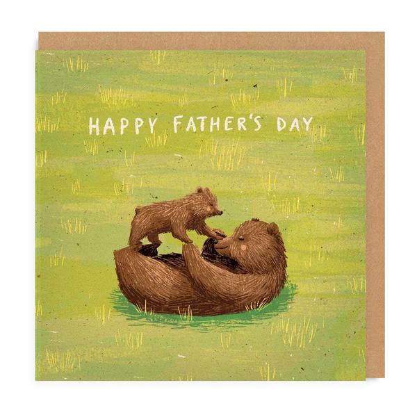 Happy Father's Day Bears Square Greeting Card