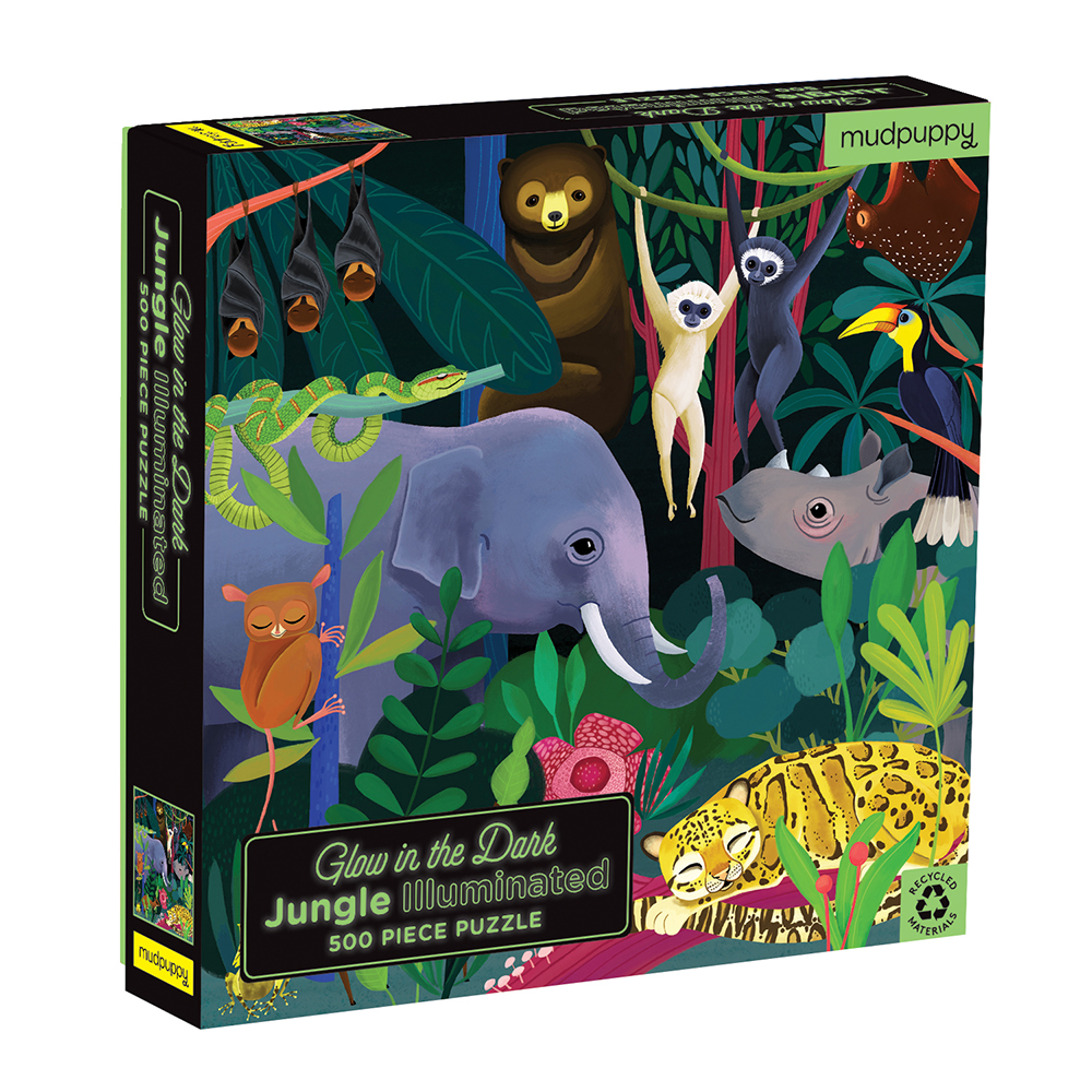 Mudpuppy - Puzzle 500 pcs - Jungle Illuminated Glow in the Dark (060761)