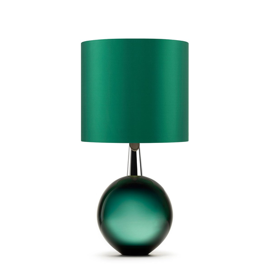 Porta Romana I Bishop Lamp Forest With Nickel Collar