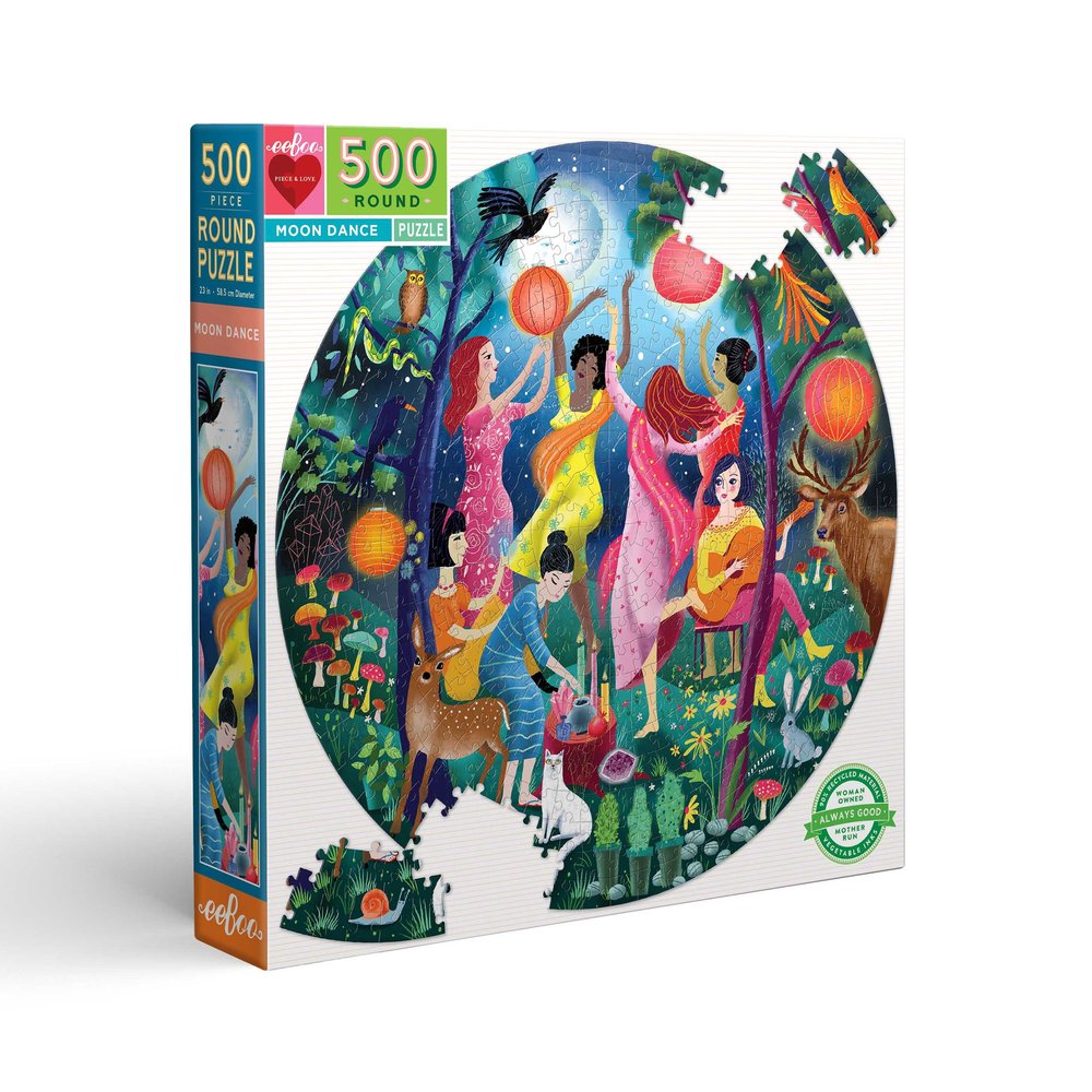 eeBoo - Round Puzzle - Moon Dance, 500 Pc (EPZFMND)