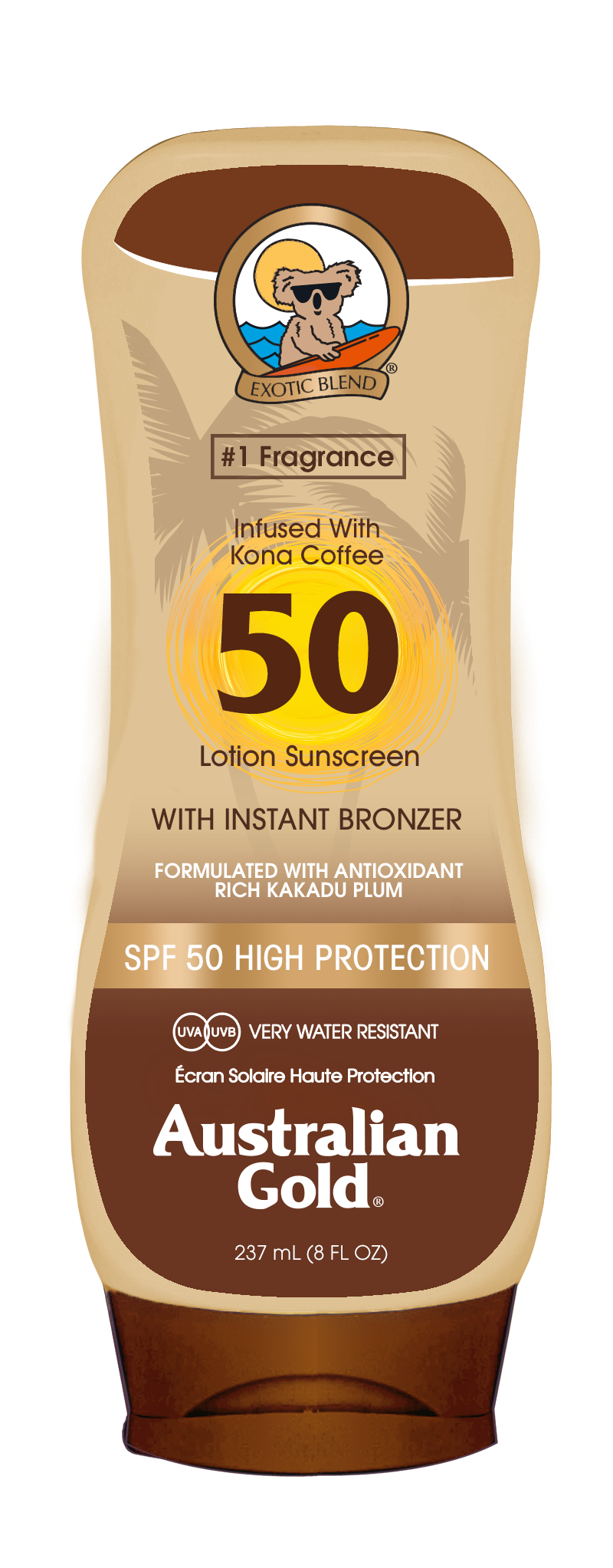 Australian Gold - Sunscreen Lotion w. Bronzer 237 ml - SPF 50