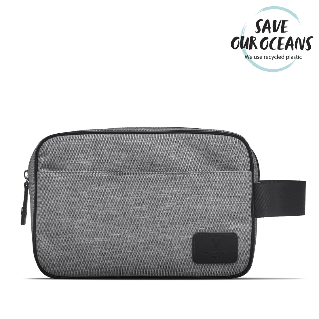 Vittorio - Classic Mens Washbag Nylon - Grey